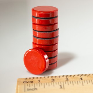 Set magneți colorați ambalați diam.20x5 roșii