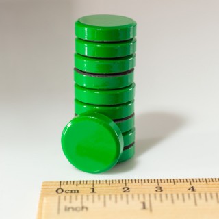 Set magneți colorați ambalați diam.20x5 verzi