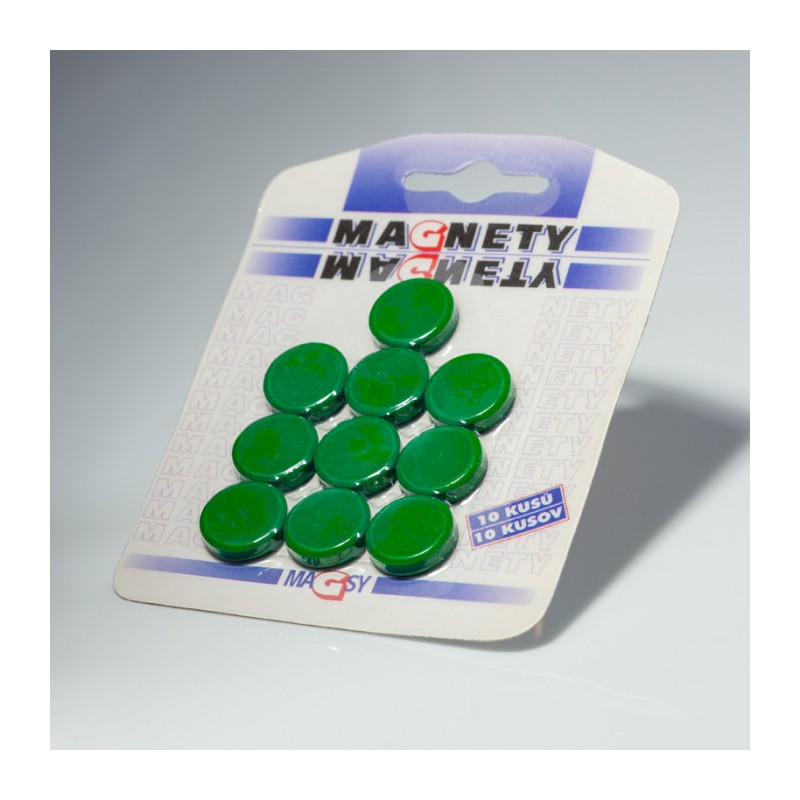 Set magneți colorați ambalați diam.20x5 verzi