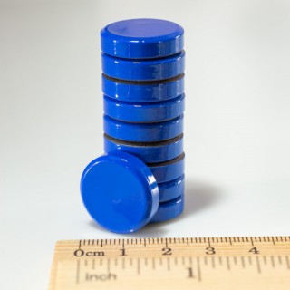 Set magneți colorați ambalați diam.20x5 albastre