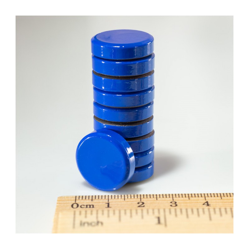 Set magneți colorați ambalați diam.20x5 albastre