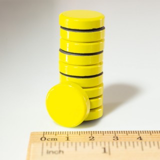Set magneți colorați ambalați diam.20x5 galbene