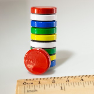 Set magneți colorați ambalați diam.20x5 amestecate