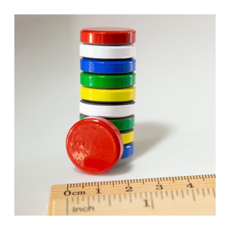 Set magneți colorați ambalați diam.20x5 amestecate