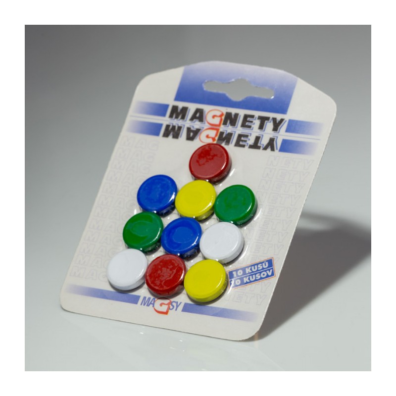 Set magneți colorați ambalați diam.20x5 amestecate