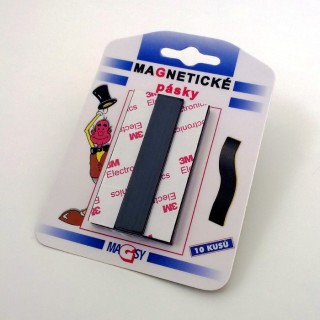 Bandă magnetică cu autoadeziv puternic 15x2 mm - în blister