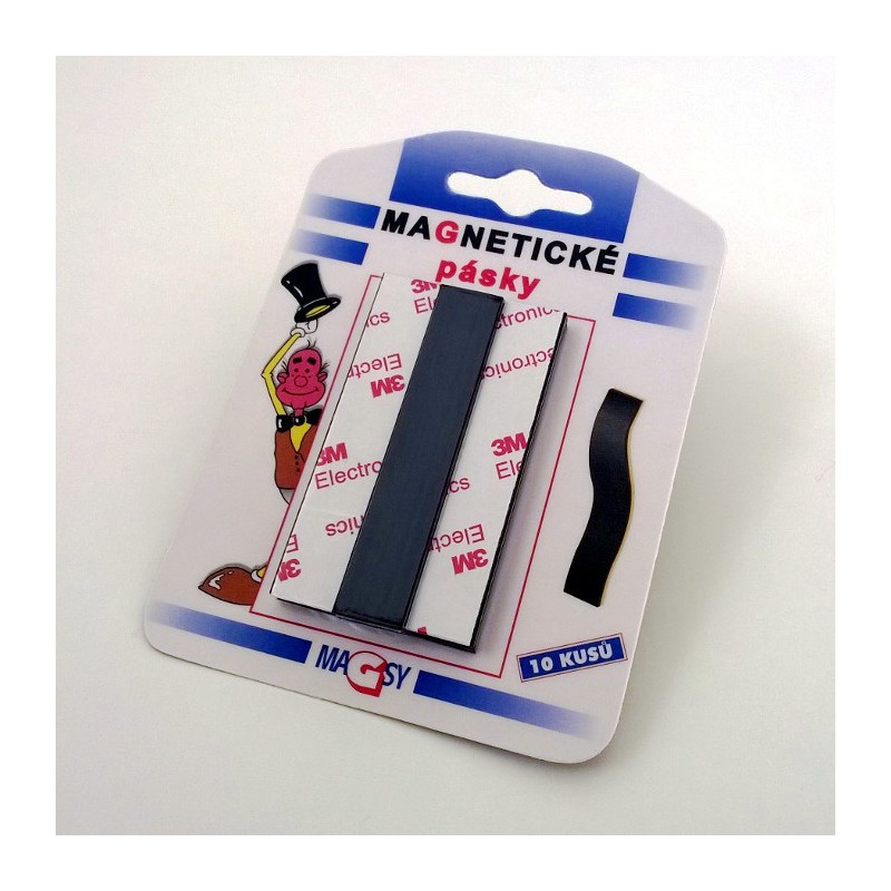Bandă magnetică cu autoadeziv puternic 15x2 mm - în blister