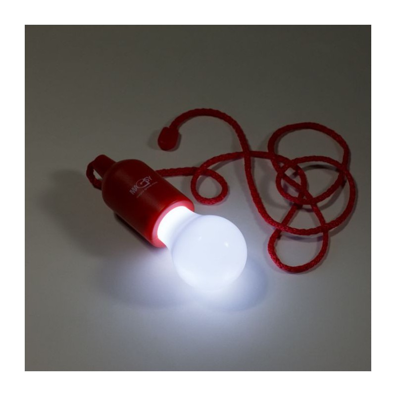 Lampă camping LED, cu cârlig, roșie