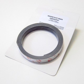 Bandă magnetică cu autoadeziv puternic 15x2 mm x 1,5 m - în blister