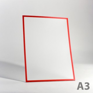 Buzunar magnetic A3 cu chenar roșu