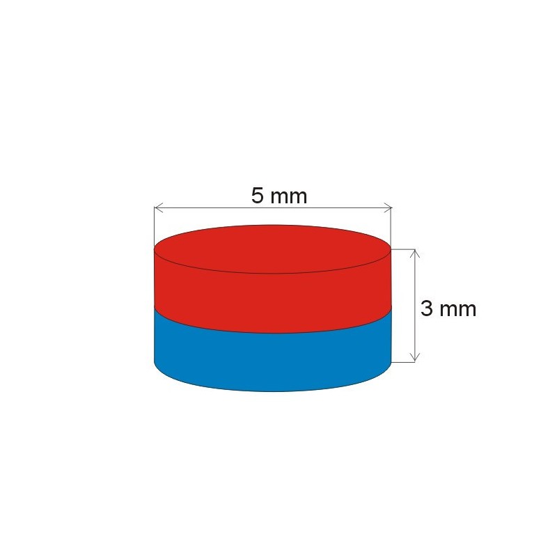 Magnet neodim cilindru cu diam.5x3 Z 80 °C, VMM4-N35