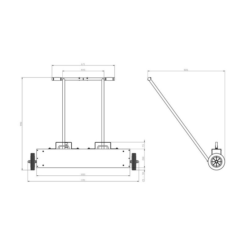 Mătură magnetică cu lățimea de 1000 mm cu magneți de ferită