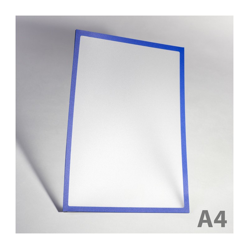 Buzunar magnetic A4 cu chenar albastru