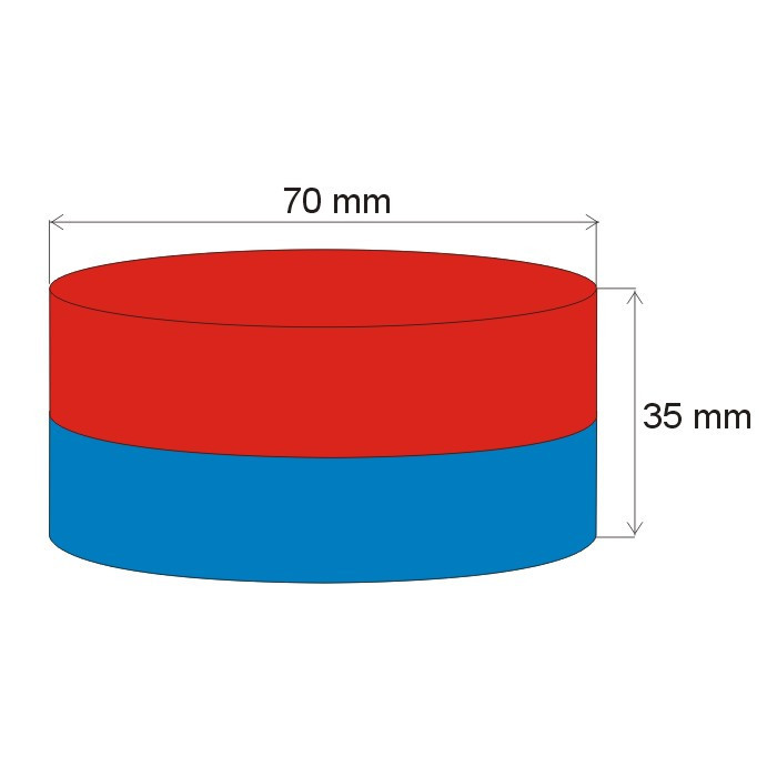 Magnet neodim cilindru cu diam.70x35 N 80 °C, VMM8