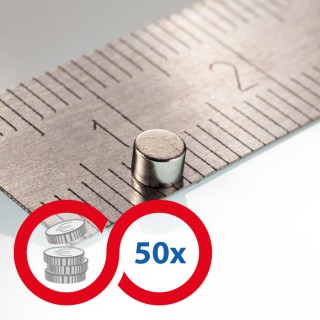 Magnet neodim cilindru cu diam.3x2 N 80 °C, VMM4-N30 - set 50 buc