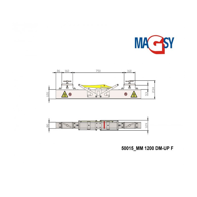 Mătură magnetică pentru stivuitor MM 1200 DM-UP F