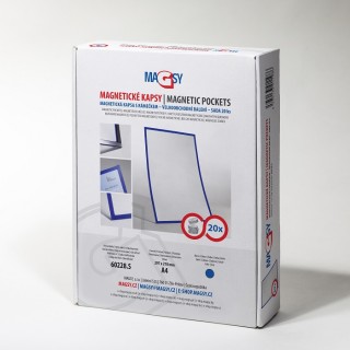 Buzunar magnetic A4 cu chenar albastru - set 20 buc