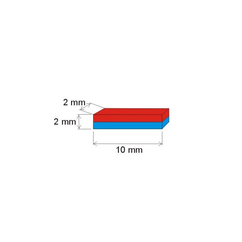 Magnet neodim bloc 10x2x2 N 80 °C, VMM4-N30