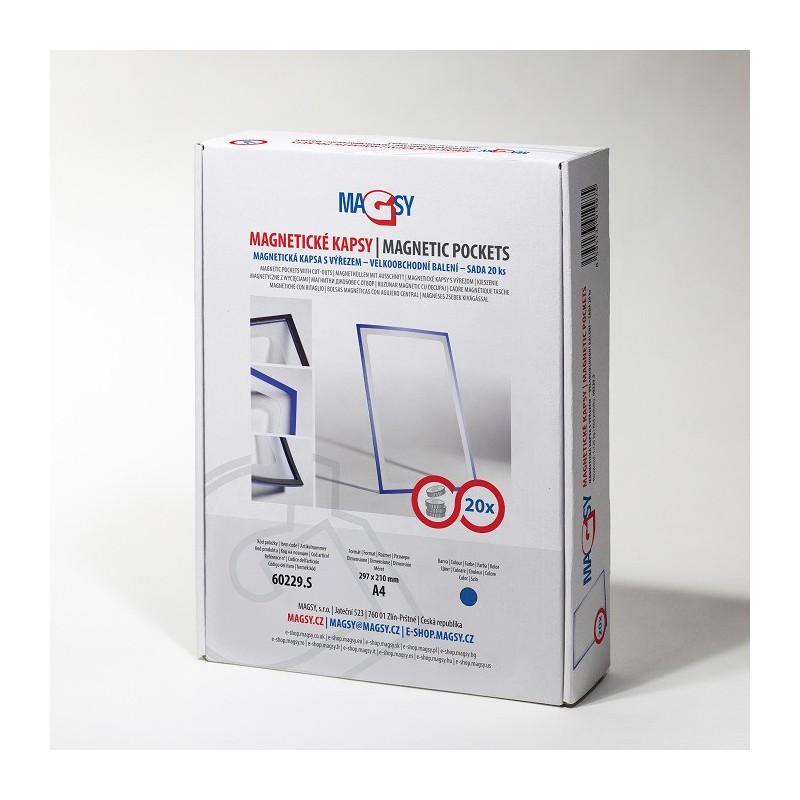 Buzunar magnetic A4 cu decupaj - albastru - set 20 buc