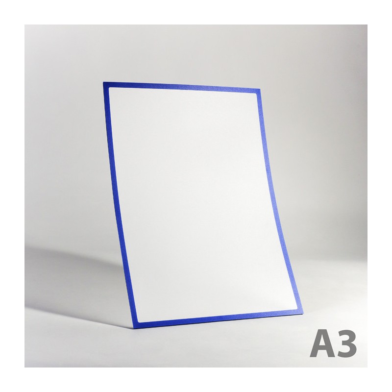 Buzunar magnetic A3 cu chenar albastru