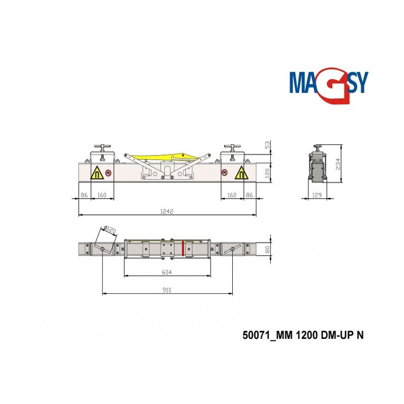 Mătură magnetică pentru stivuitor MM 1200 DM-UP N