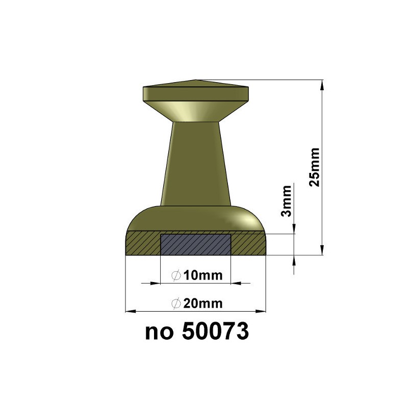 Magnet în carcasă metalică aurie