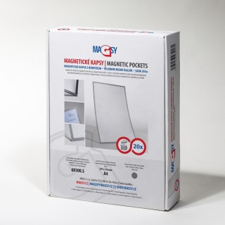 Buzunar magnetic A4 cu chenar gri - set 20 buc