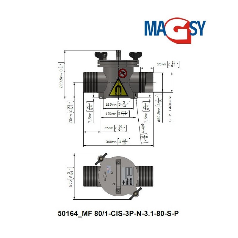 Separator magnetic lichide MF 80/1-CIS-3P-N-3-80-S-P