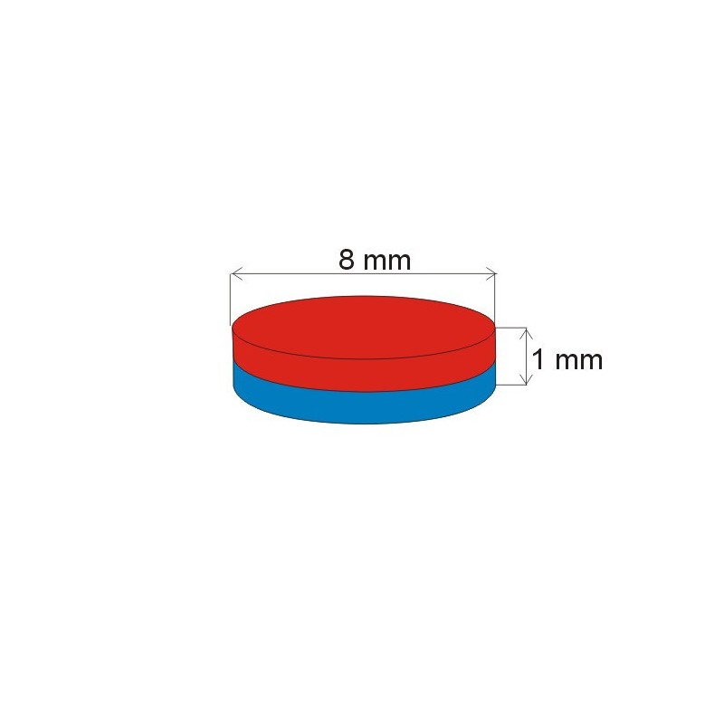 Magnet neodim cilindru cu diam.8x1 N 80 °C, VMM6-N40