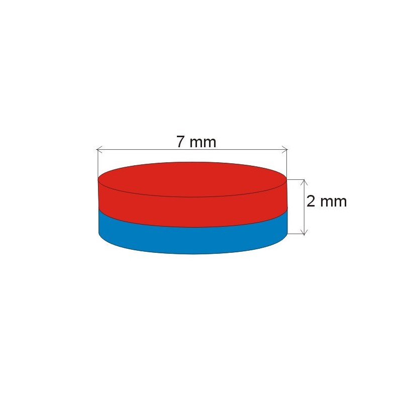 Magnet neodim cilindru cu diam.7x2 N 80 °C, VMM10-N50