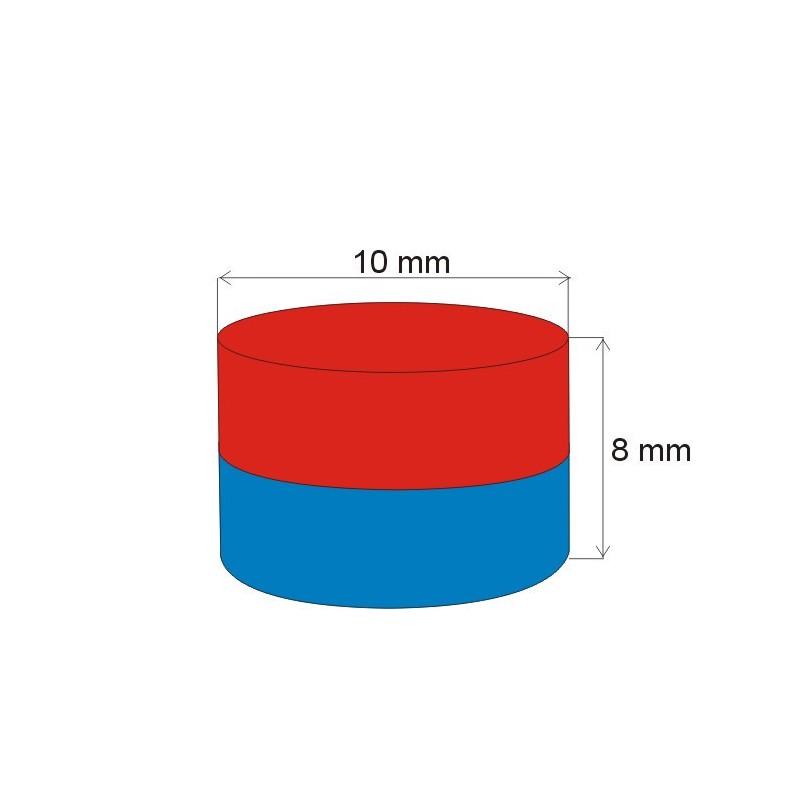 Magnet neodim cilindru cu diam.10x8 N 80 °C, VMM7-N42