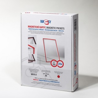 Buzunar magnetic A4 cu decupaj - roșu - set 20 buc