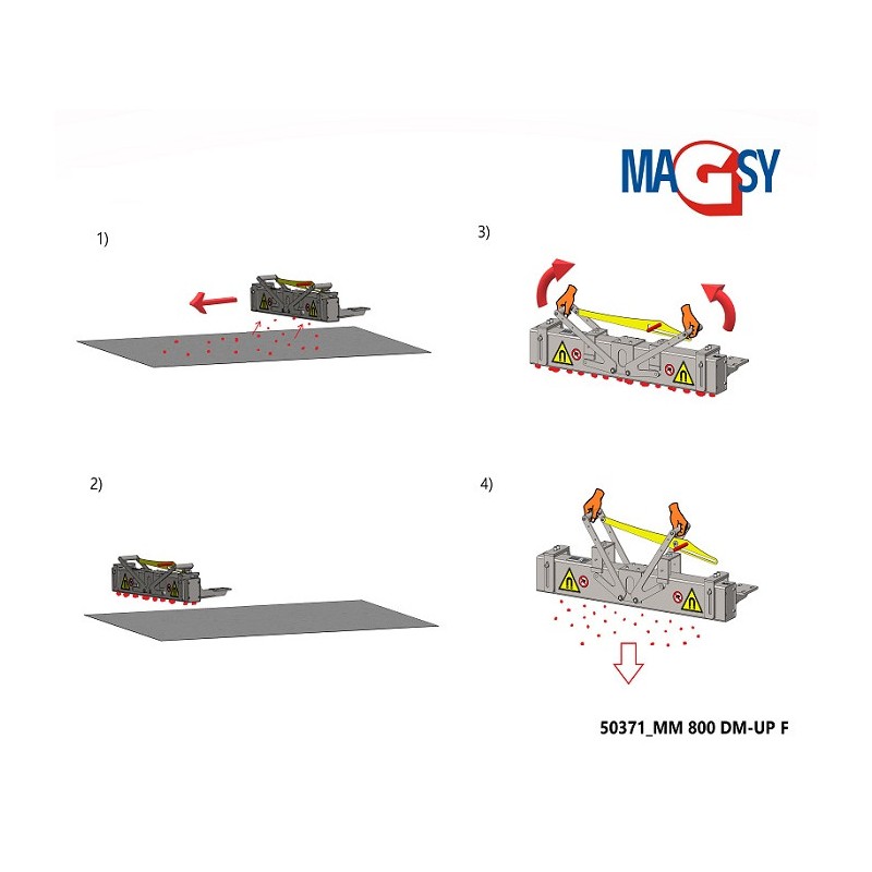 Mătură magnetică pentru cărucioare de curățenie MM 800 DM-UP F