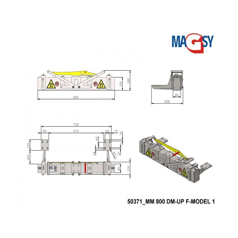 Mătură magnetică pentru cărucioare de curățenie MM 800 DM-UP F