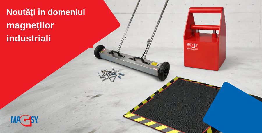 Mătură magnetică, colector manual, dispozitiv magnetic de manipulare și covor magnetic